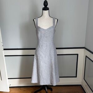 Barneys New York Gray/White Striped Dress